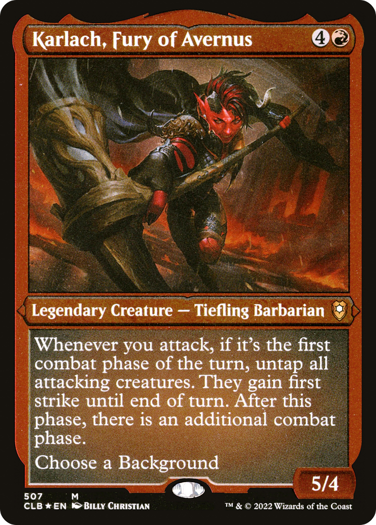 Karlach, Fury of Avernus (CLB-507) - Commander Legends: Battle for Baldur's Gate Etched Foil-1