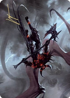 Burning-Rune Demon Art Card (Gold-Stamped Signature) [Kaldheim Art Series]-1