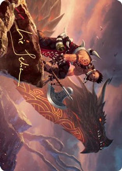 Dragonkin Berserker Art Card (Gold-Stamped Signature) [Kaldheim Art Series]-1