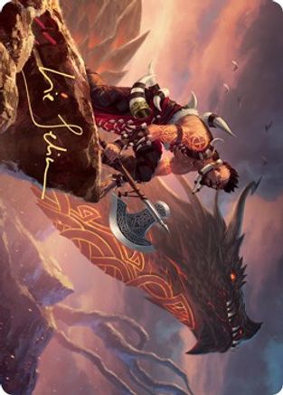 Dragonkin Berserker Art Card (Gold-Stamped Signature) [Kaldheim Art Series]-1