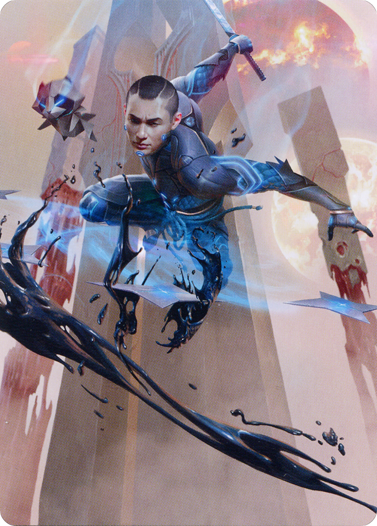 Kaito, Dancing Shadow // Kaito, Dancing Shadow (AONE-048) - Phyrexia: All Will Be One Art Series (Borderless) Foil-3