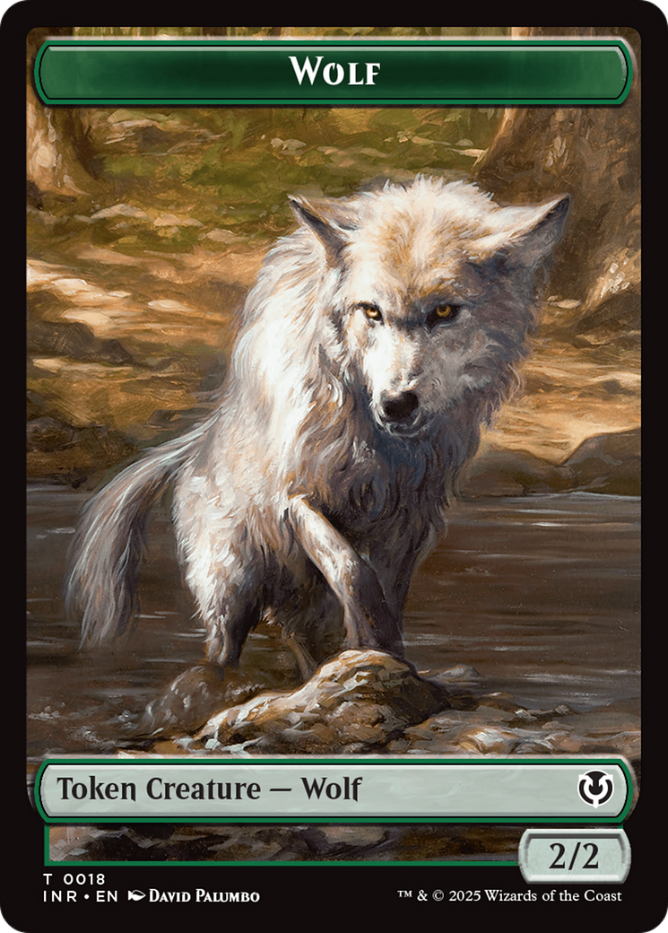 Wolf (0018) // Emblem - Arlinn, Embraces by the Moon Double-Sided Token [Innistrad Remastered Tokens]-1
