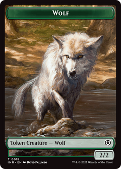 Wolf (0018) // Emblem - Arlinn, Embraces by the Moon Double-Sided Token [Innistrad Remastered Tokens]-1
