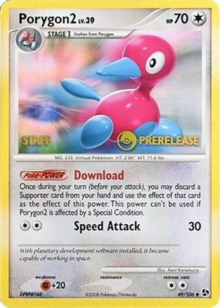 Porygon2 (49/106) (Staff Prerelease Promo) [Diamond & Pearl: Black Star Promos]-1