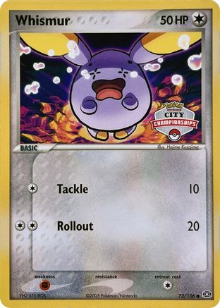 Whismur (73/106) (City Championship) [EX: Emerald]-1