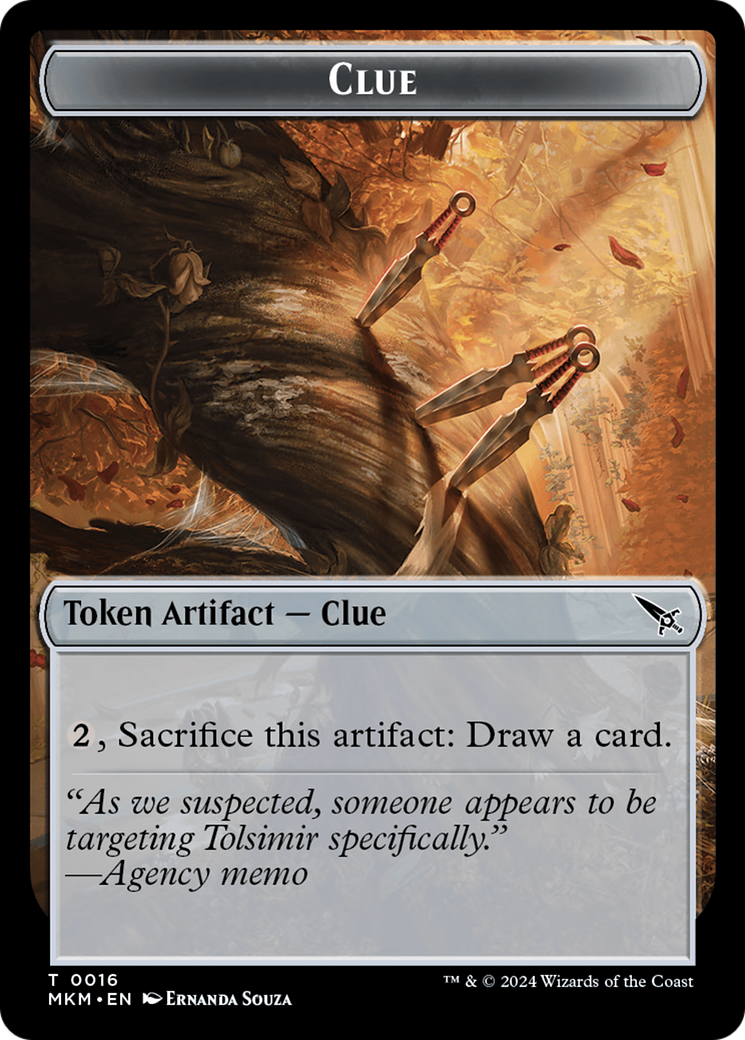 Clue (TMKM-016) - Murders at Karlov Manor Tokens Foil-1