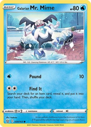Galarian Mr. Mime (034/163) [Sword & Shield: Battle Styles]-1