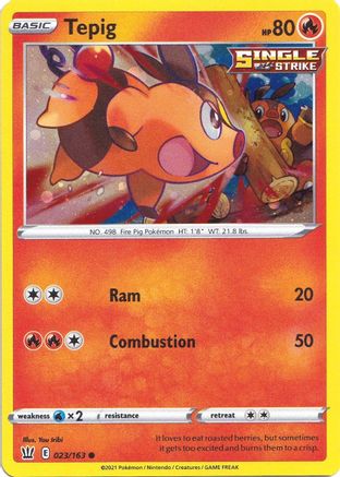 Tepig (023/163) (Cosmos Holo) [Sword & Shield: Battle Styles]-1