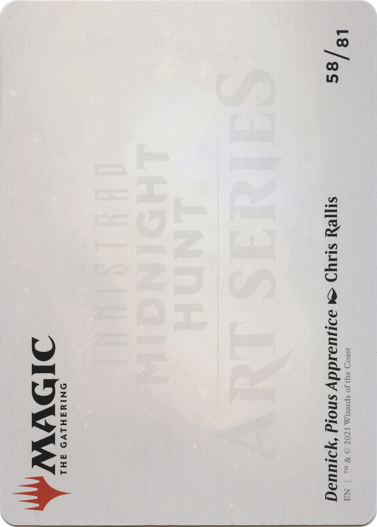 Dennick, Pious Apprentice // Dennick, Pious Apprentice (AMID-058) - Midnight Hunt Art Series (Borderless) Foil-2
