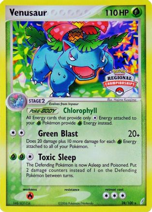 Venusaur (28/100) (Regional Championship Promo) [EX: Crystal Guardians]-1