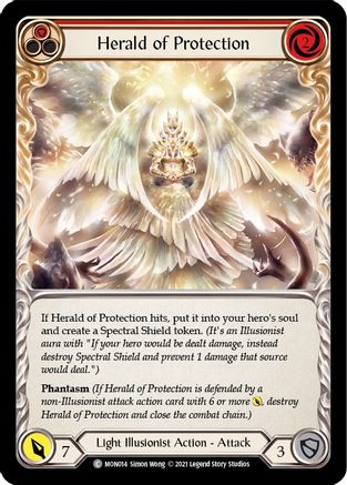 Herald of Protection (Red) [MON014] (Monarch)  1st Edition Normal-1