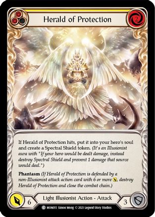 Herald of Protection (Yellow) [U-MON015-RF] (Monarch Unlimited)  Unlimited Rainbow Foil-1
