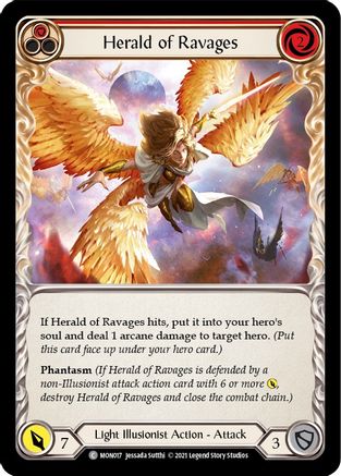 Herald of Ravages (Red) [MON017-RF] (Monarch)  1st Edition Rainbow Foil-1