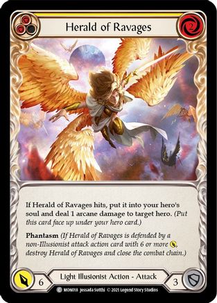 Herald of Ravages (Yellow) [U-MON018-RF] (Monarch Unlimited)  Unlimited Rainbow Foil-1
