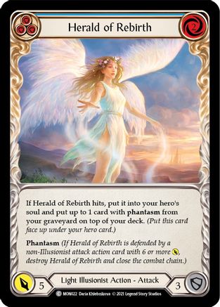 Herald of Rebirth (Blue) [MON022-RF] (Monarch)  1st Edition Rainbow Foil-1