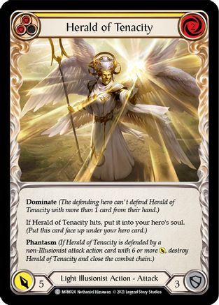 Herald of Tenacity (Yellow) [MON024-RF] (Monarch)  1st Edition Rainbow Foil-1