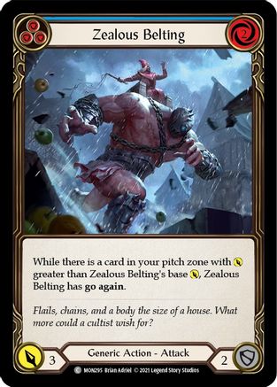 Zealous Belting (Blue) [MON295-RF] (Monarch)  1st Edition Rainbow Foil-1