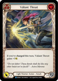 Valiant Thrust (Blue) [MON041-RF] (Monarch)  1st Edition Rainbow Foil-1