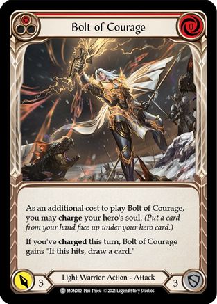Bolt of Courage (Red) [MON042-RF] (Monarch)  1st Edition Rainbow Foil-1