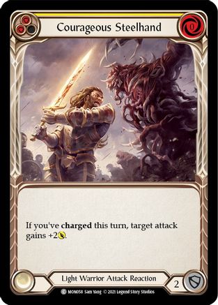 Courageous Steelhand (Yellow) [U-MON058-RF] (Monarch Unlimited)  Unlimited Rainbow Foil-1