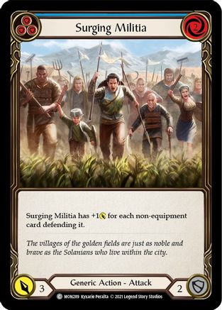Surging Militia (Blue) [U-MON289-RF] (Monarch Unlimited)  Unlimited Rainbow Foil-1