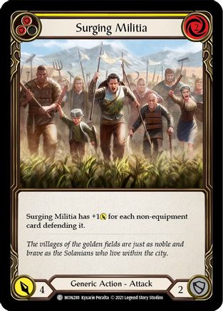 Surging Militia (Yellow) [MON288-RF] (Monarch)  1st Edition Rainbow Foil-1