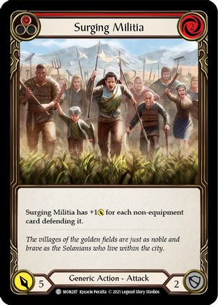 Surging Militia (Red) [MON287-RF] (Monarch)  1st Edition Rainbow Foil-1