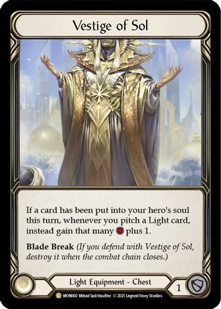 Vestige of Sol [U-MON060-RF] (Monarch Unlimited)  Unlimited Rainbow Foil