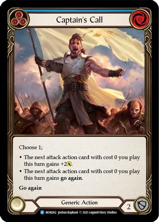 Captain's Call (Blue) [MON262-RF] (Monarch)  1st Edition Rainbow Foil-1
