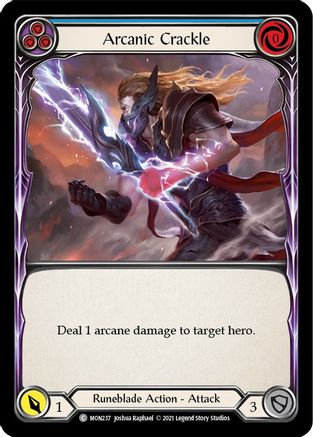 Arcanic Crackle (Blue) [MON237-RF] (Monarch)  1st Edition Rainbow Foil-1