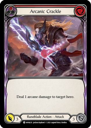 Arcanic Crackle (Red) [MON235-RF] (Monarch)  1st Edition Rainbow Foil