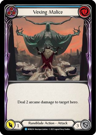 Vexing Malice (Blue) [MON234-RF] (Monarch)  1st Edition Rainbow Foil-1