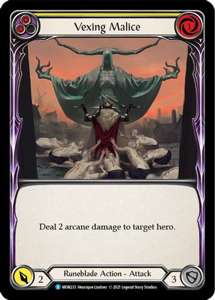 Vexing Malice (Yellow) [U-MON233-RF] (Monarch Unlimited)  Unlimited Rainbow Foil-1