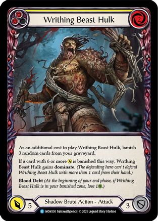 Writhing Beast Hulk (Yellow) [U-MON130-RF] (Monarch Unlimited)  Unlimited Rainbow Foil-1