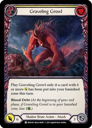 Graveling Growl (Yellow) [MON145] (Monarch)  1st Edition Normal-1