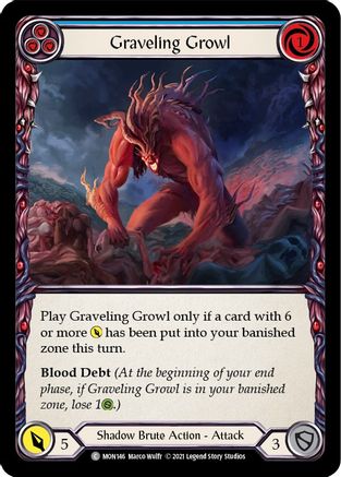 Graveling Growl (Blue) [U-MON146-RF] (Monarch Unlimited)  Unlimited Rainbow Foil-1
