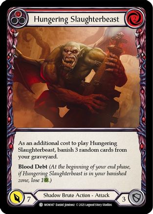 Hungering Slaughterbeast (Red) [U-MON147-RF] (Monarch Unlimited)  Unlimited Rainbow Foil-1