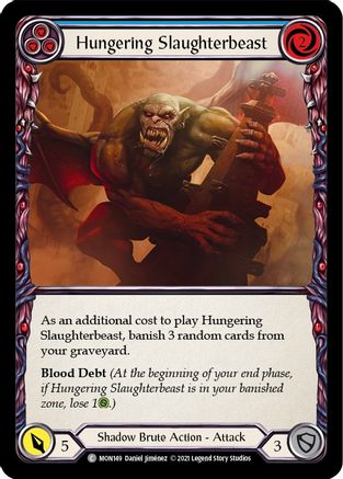 Hungering Slaughterbeast (Blue) [MON149-RF] (Monarch)  1st Edition Rainbow Foil-1