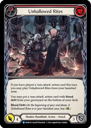 Unhallowed Rites (Red) [U-MON159-RF] (Monarch Unlimited)  Unlimited Rainbow Foil-1
