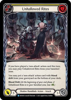 Unhallowed Rites (Yellow) [U-MON160-RF] (Monarch Unlimited)  Unlimited Rainbow Foil-1