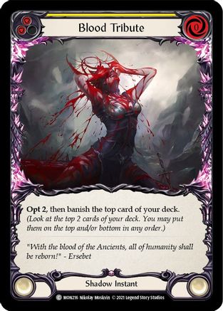 Blood Tribute (Yellow) [U-MON216] (Monarch Unlimited)  Unlimited Normal-1