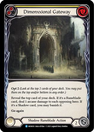 Dimenxxional Gateway (Yellow) [MON163-RF] (Monarch)  1st Edition Rainbow Foil-1