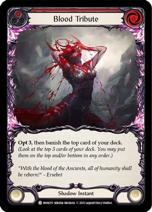 Blood Tribute (Red) [MON215] (Monarch)  1st Edition Normal-1