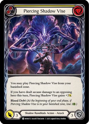Piercing Shadow Vise (Yellow) [MON172-RF] (Monarch)  1st Edition Rainbow Foil-1