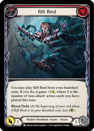 Rift Bind (Red) [MON174-RF] (Monarch)  1st Edition Rainbow Foil-1