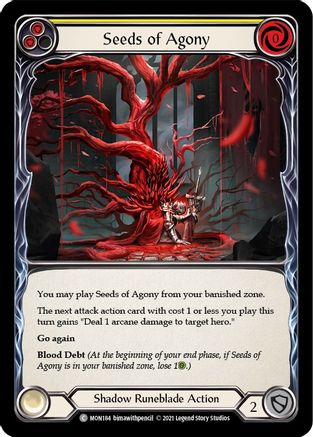 Seeds of Agony (Yellow) [U-MON184-RF] (Monarch Unlimited)  Unlimited Rainbow Foil-1