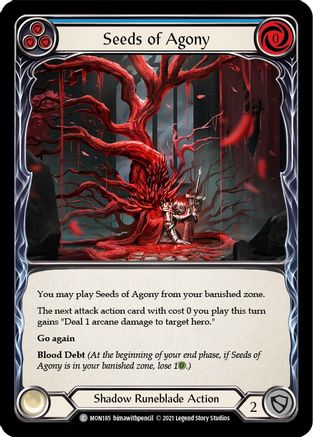 Seeds of Agony (Blue) [MON185-RF] (Monarch)  1st Edition Rainbow Foil-1