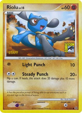 Riolu (91/127) (SDCC 2009) (Staff) [Platinum: Base Set]-1
