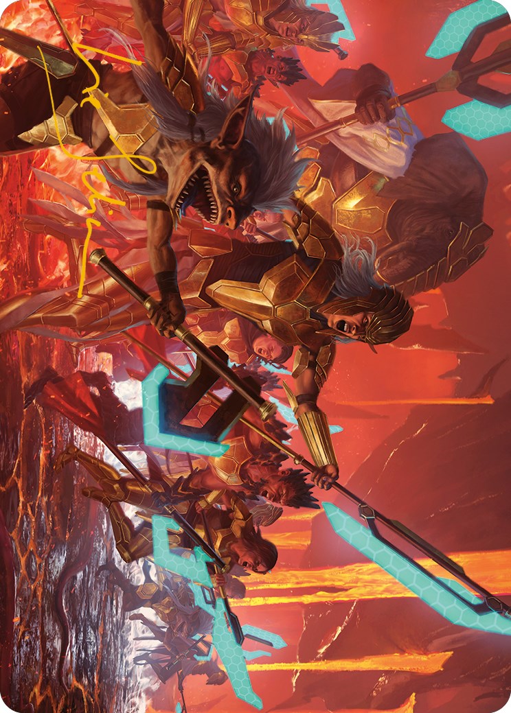 Roar of Resistance Art Card (Gold-Stamped Signature) [Phyrexia: All Will Be One Art Series]-1