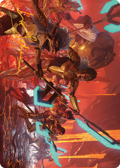 Roar of Resistance Art Card (Gold-Stamped Signature) [Phyrexia: All Will Be One Art Series]-1